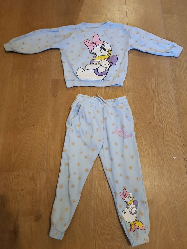 Girl's blue Disney Mickey Mouse Daisy Duck jumper trouser suit