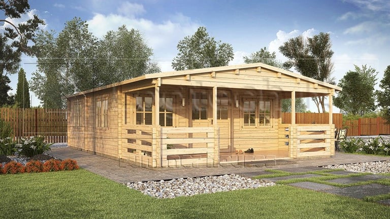 Log cabin Spanga 6m x 6.5m. Holiday home, summer house.