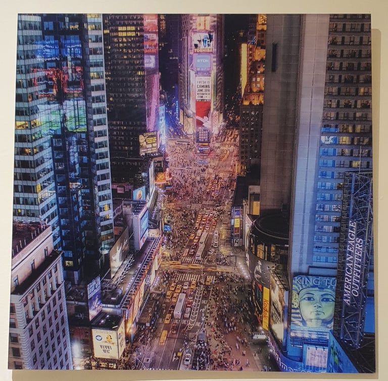 image for New York City Times Square Photograph Print Wall Art Picture Square Perspex