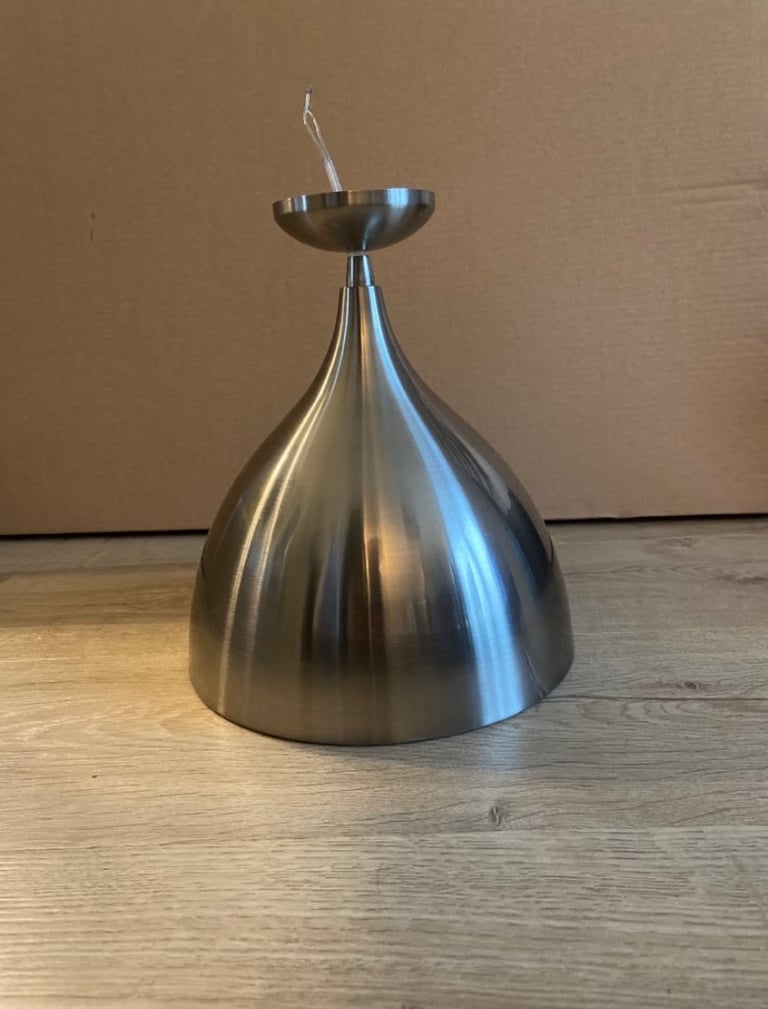 Chrome and white pendant ceiling light