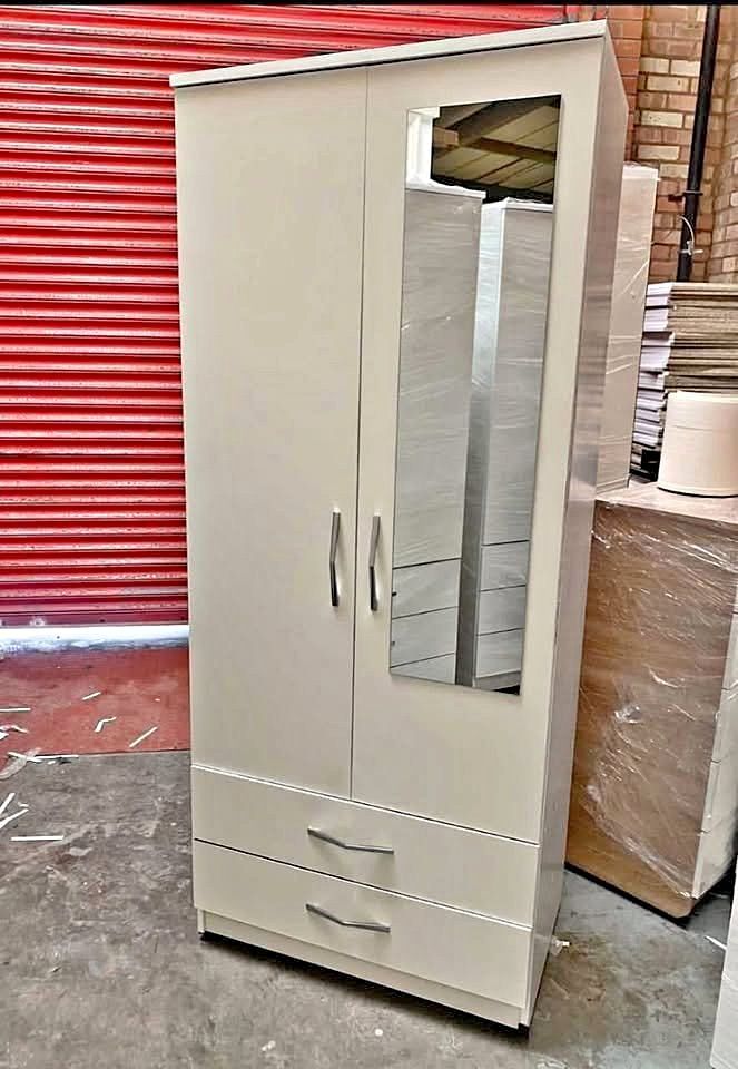 Modern Bedroom Furniture-Bedroom Suit Includes Wardrobe, Chest Of Drawers and Bedside Cabinet with H