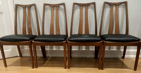 Set of Four vintage teak high back dining chairs by Nathan