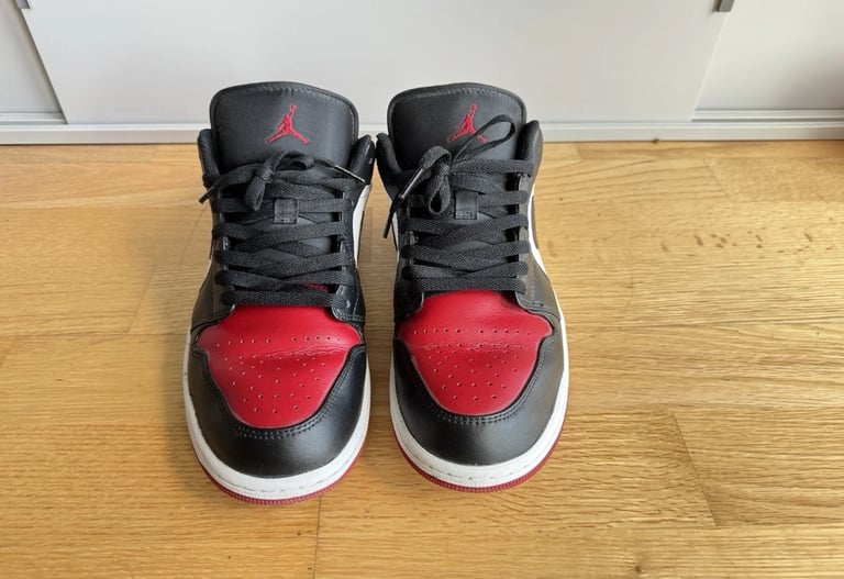 Nike Air Jordan 1 LOW Chicago Bred Toe White Black Red UK10