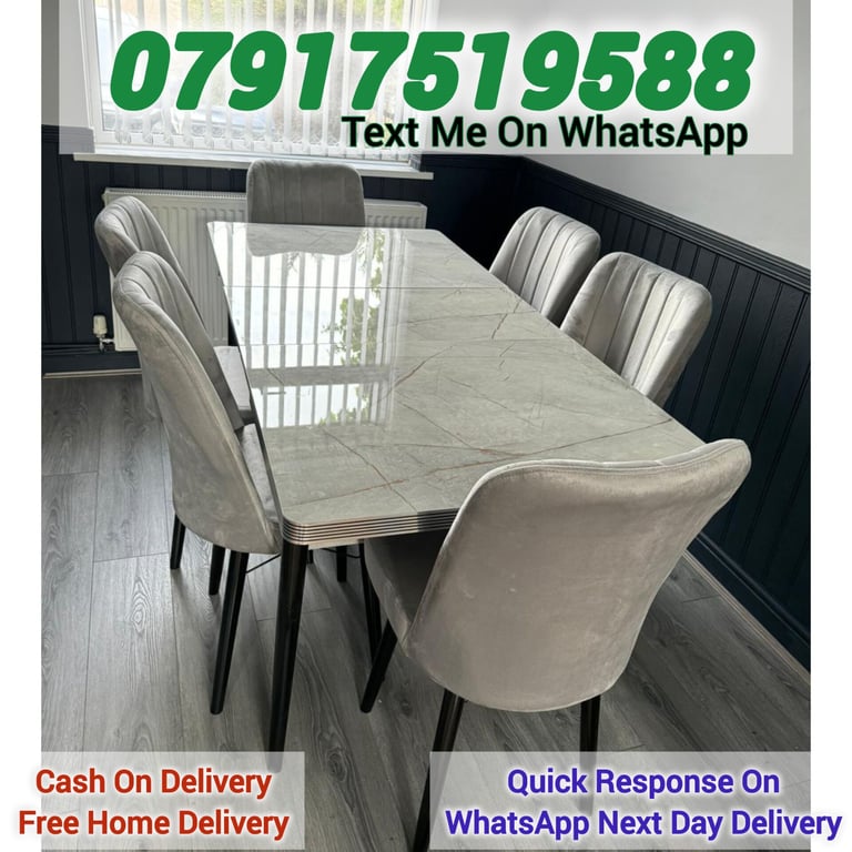 image for Brand new and imported dining table with 6 and 4 chairs for sale