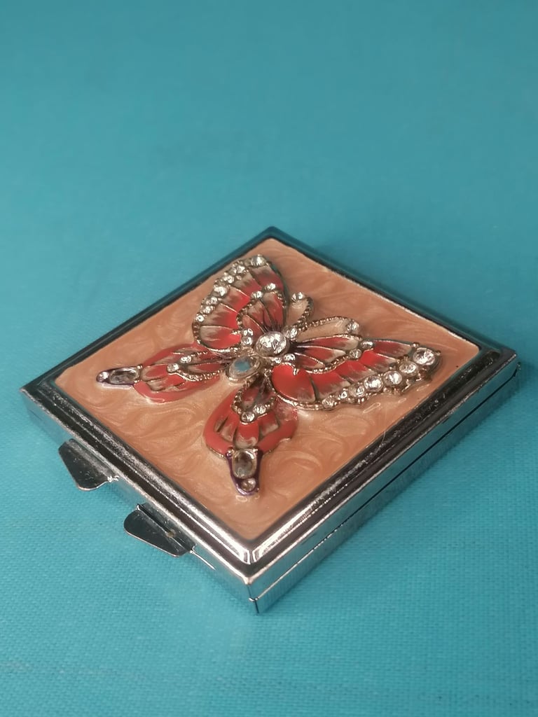 image for Butterfly Compact Mirror, Pocket Mirror.. As seen.