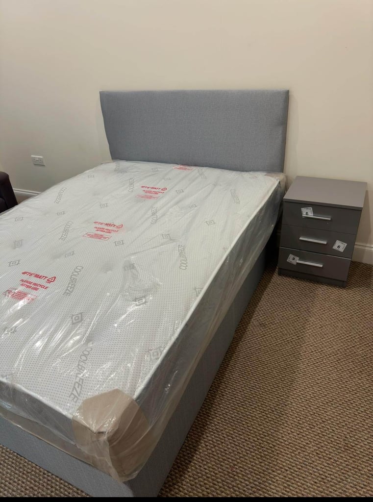 Premium DIVAN 4FT6 Double Bed Base With Storage Drawers & Mattress – Flat 20% Off 