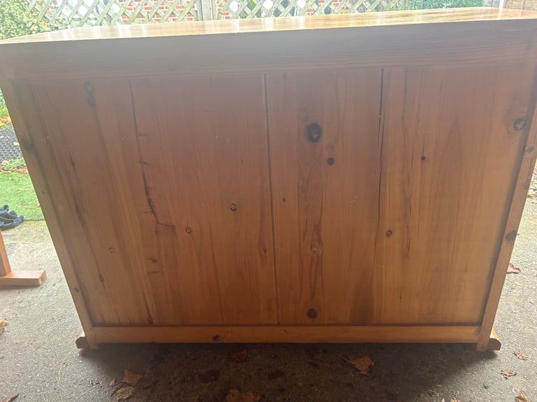 Solid chunky pine large chest of drawers. Possible delivery 