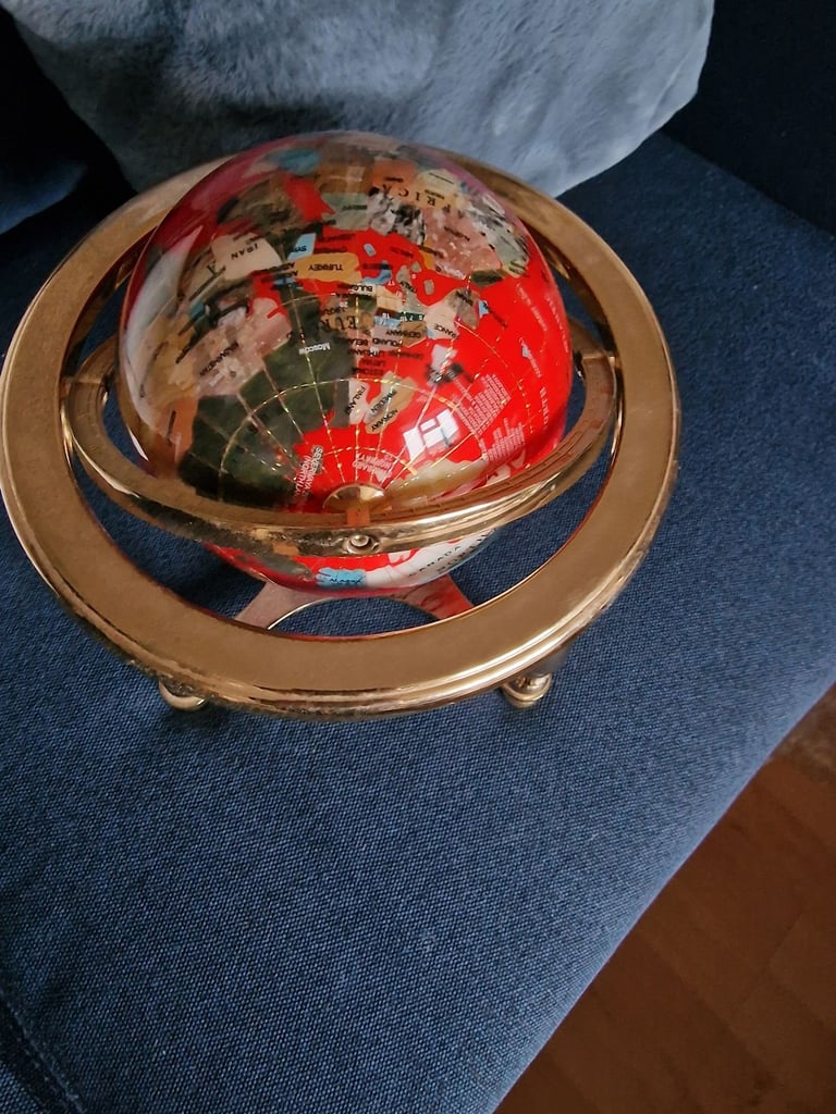 Beautiful heavy Gemstone Globe 