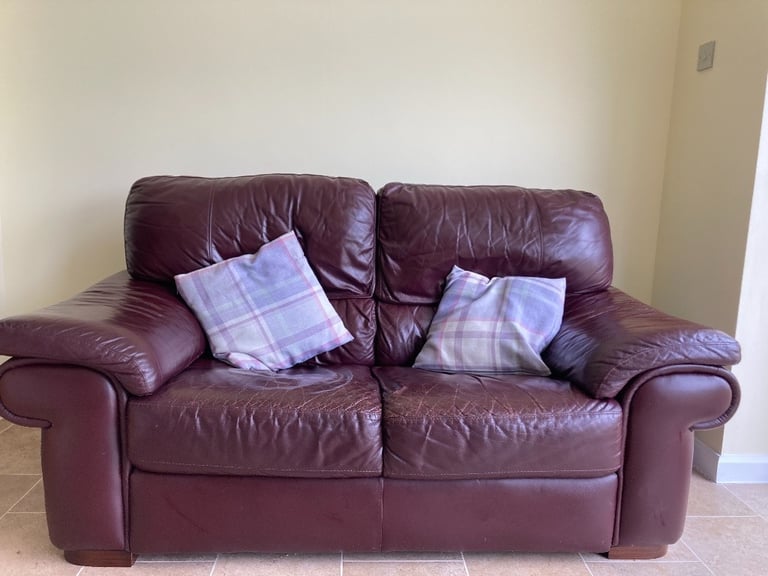 2 seater sofa, burgundy, Barker and Stonehouse used condition 