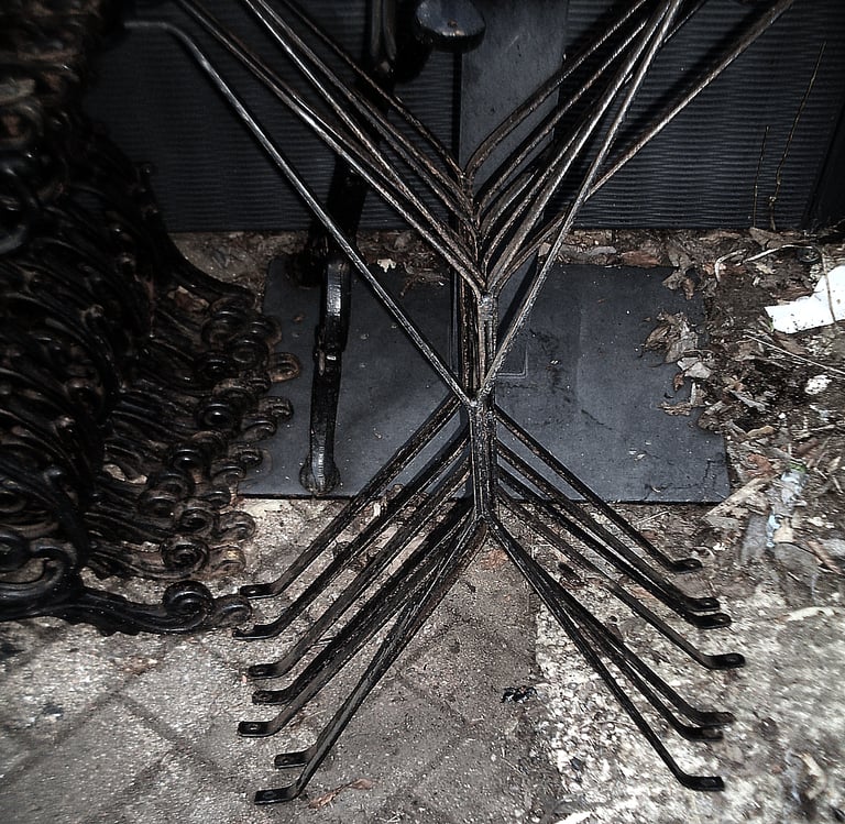 SIX ANTIQUE CAST RECTANGULAR PUB TABLE BASES: MICROPUBS, HOME BARS, MAN & WOMAN CAVES