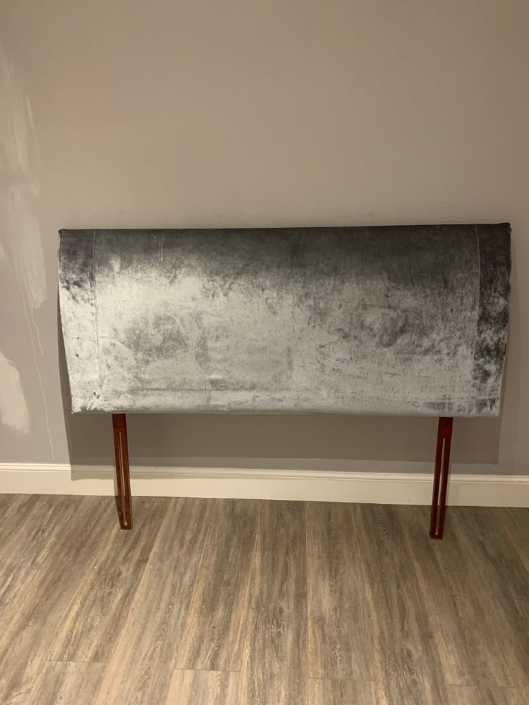 image for Grey Velvet King Size Headboard