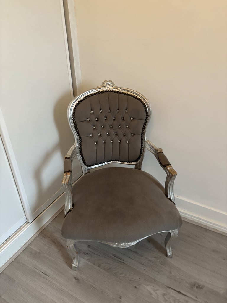image for Casa Padrino Baroque Chair Grey / furniture antique style