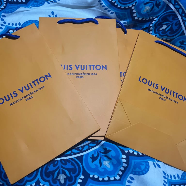 10x Louis Vuitton paper Gift bag LV shopping Orange Tassle Handle 
