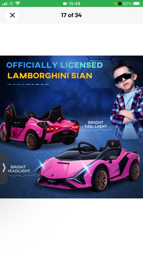 Lamborghini SIAN licensed 12v kids electric ride on toy car w/remote control