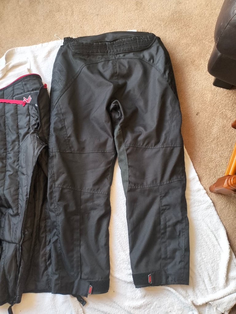 Frank Thomas Mens Waterproof Textile Motorcycle Trousers Medium 32" W 4 in 1