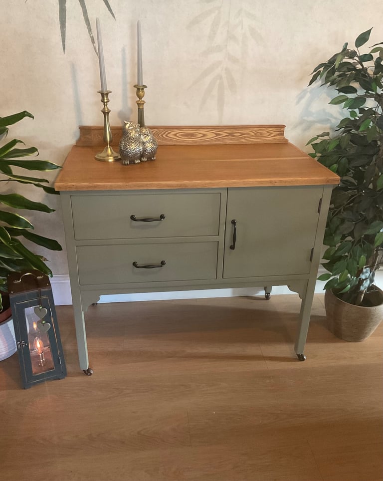 Vintage Oak Cabinet Sideboard