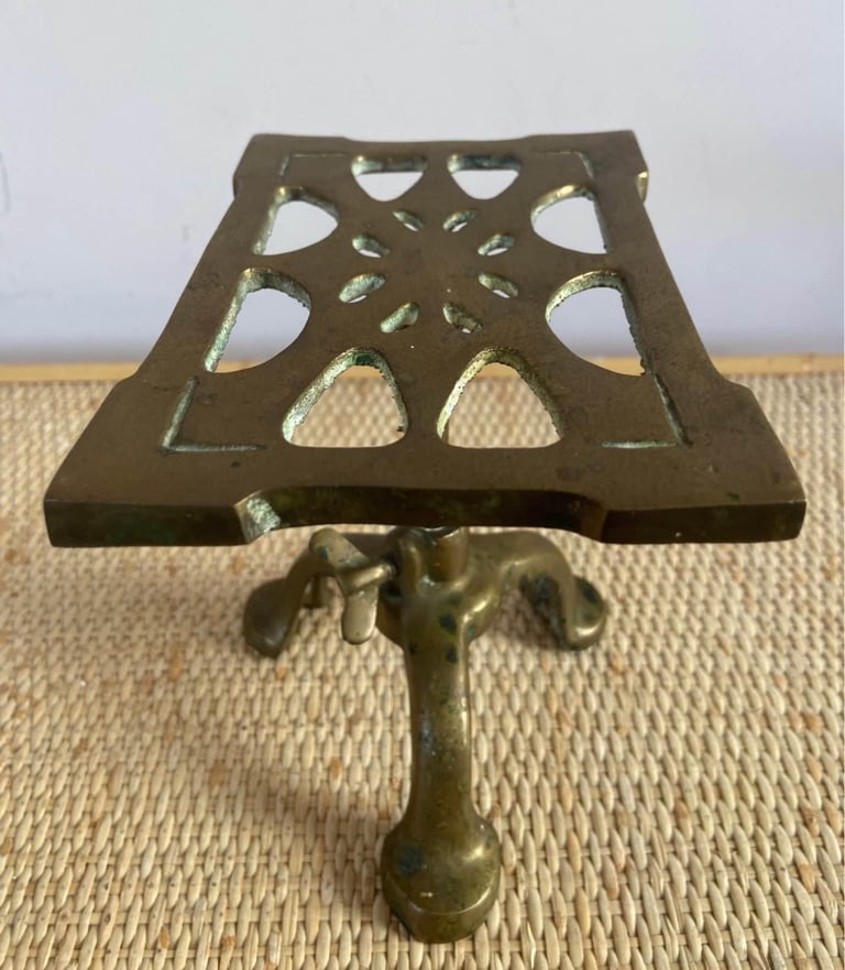 Antique, solid brass Fireside trivet 