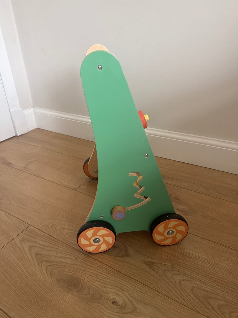 Wooden baby push walker