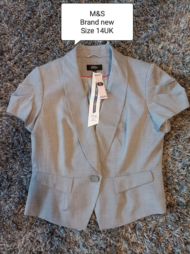 image for Brand new with tags M&S size 14UK grey short sleeved peplum jacket £3