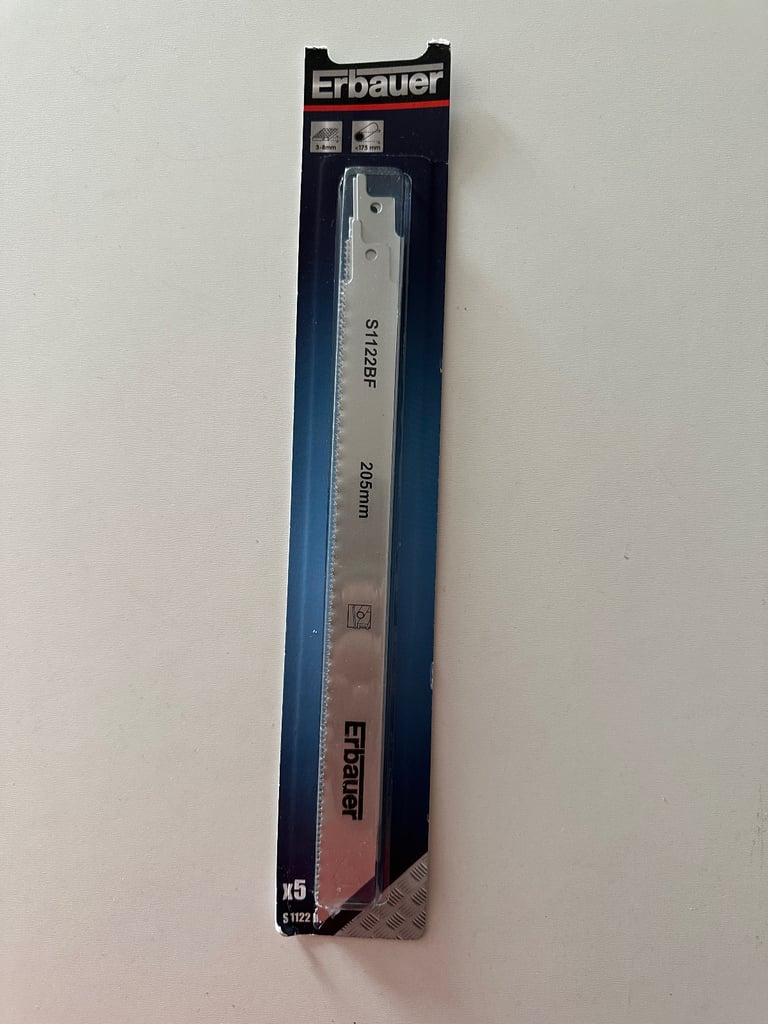 Erbauer Multi-Material Reciprocating Saw Blades 205mm 5 Pack S1122BF