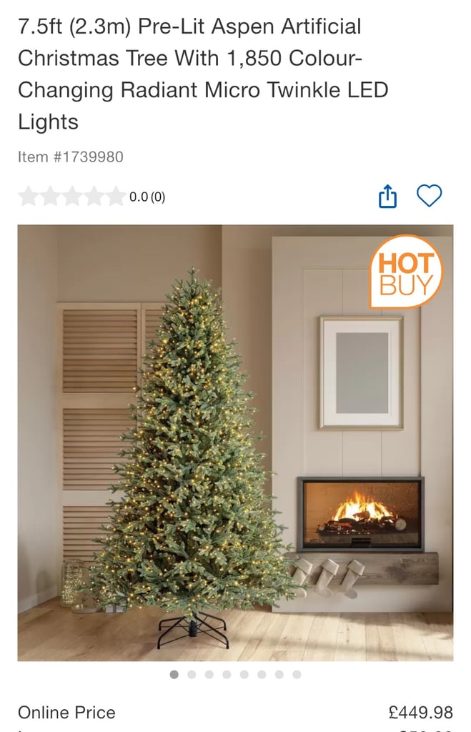 Costco Realistic Pre-lit Christmas tree 7.5ft 