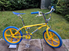 Old School BMX Bike SKYWAY MAGS USA Retro Freestyler Yellow Bicycle Pro Mid Skool