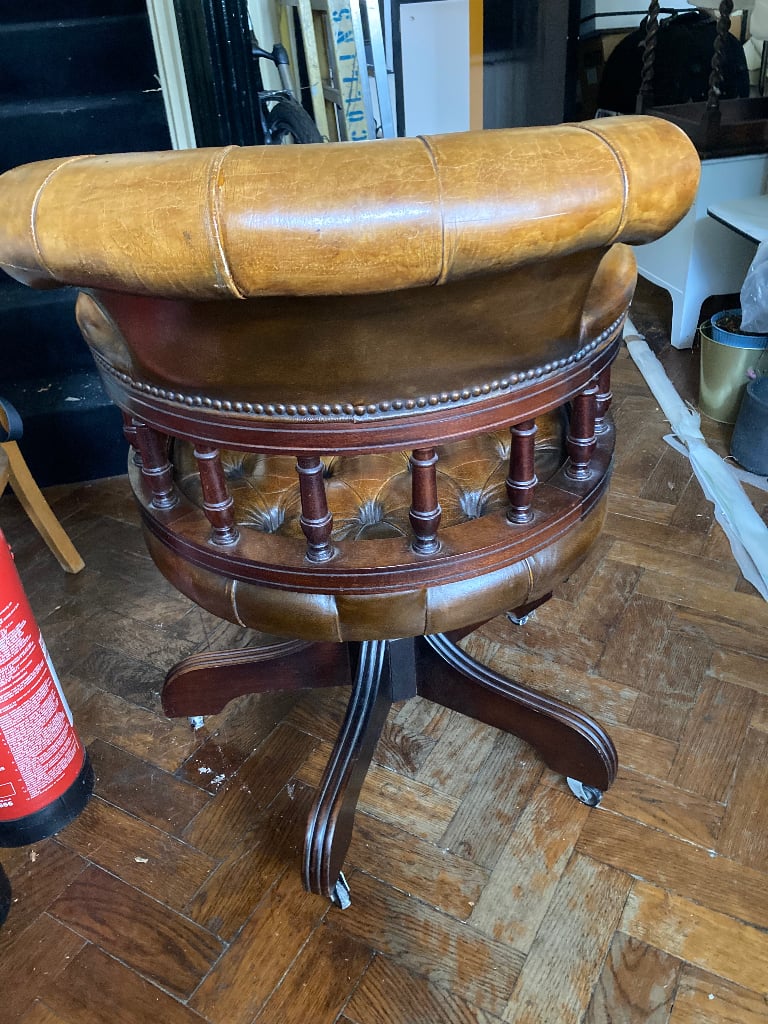 Beautiful large vintage captains chesterfield desk chair