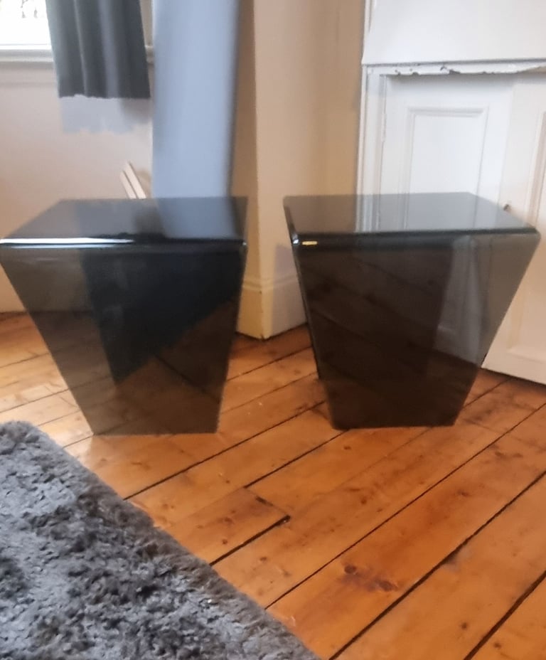 image for 2 x black tinted tables