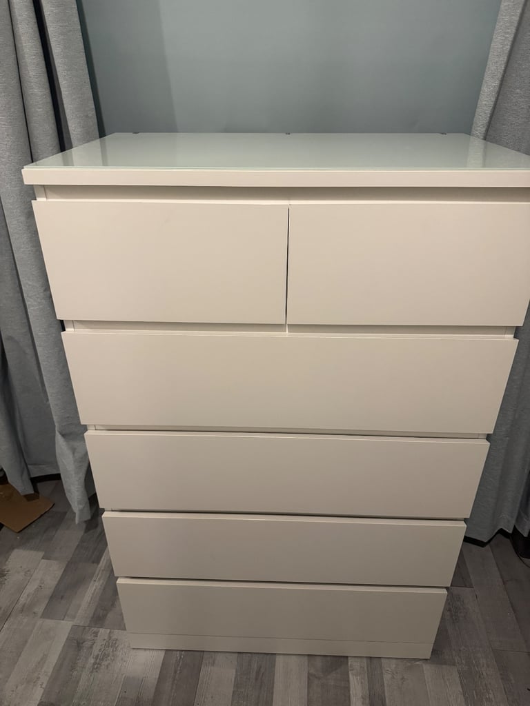 image for IKEA malm drawers with glass top 