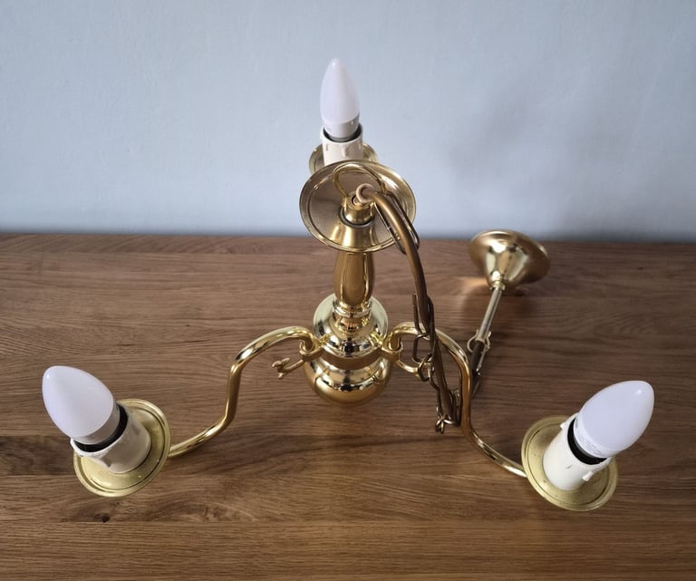 Flemish 3 Light Polished Brass Chandelier