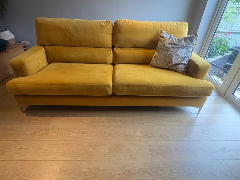 4 seater sofa mustard yellow 