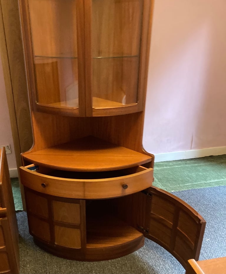 image for Parker Knoll Corner Display Cabinet with lights