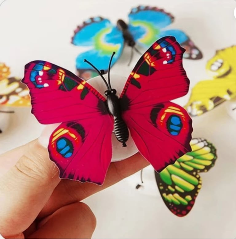 5 LED BUTTERFLY NIGHT LIGHTS CREATIVE COLOURFUL GLOWING WALL LIGHT STICKABLE PAD