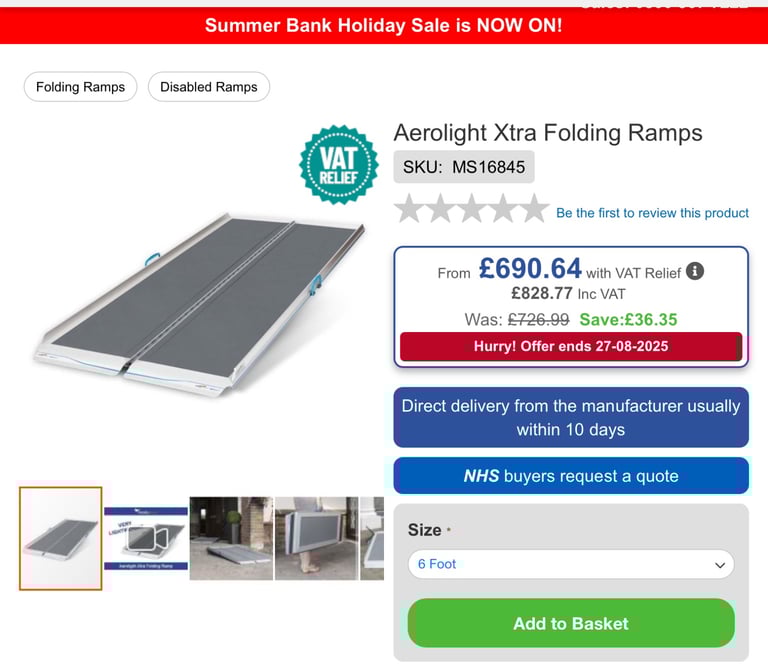 image for Premium Aerolight Xtra Folding Ramps (Can Deliver)