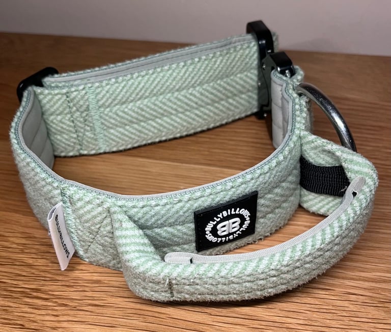 Bully Billows 5cm Herringbone Combat Collar With Handle & Secure Clip