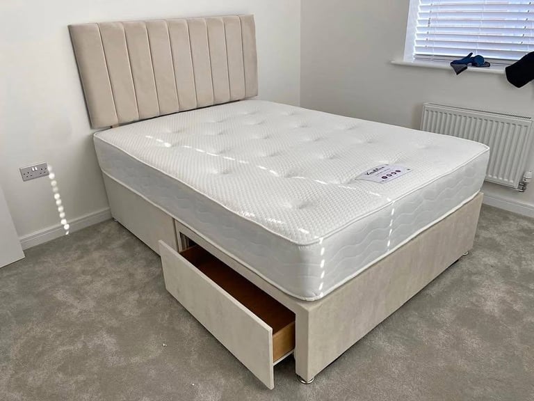Luxury Divan 5ft King Size Bed Base with Matching Headboard 15% OFF == Free Delivery 