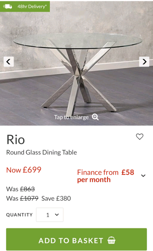 image for Round glass table new