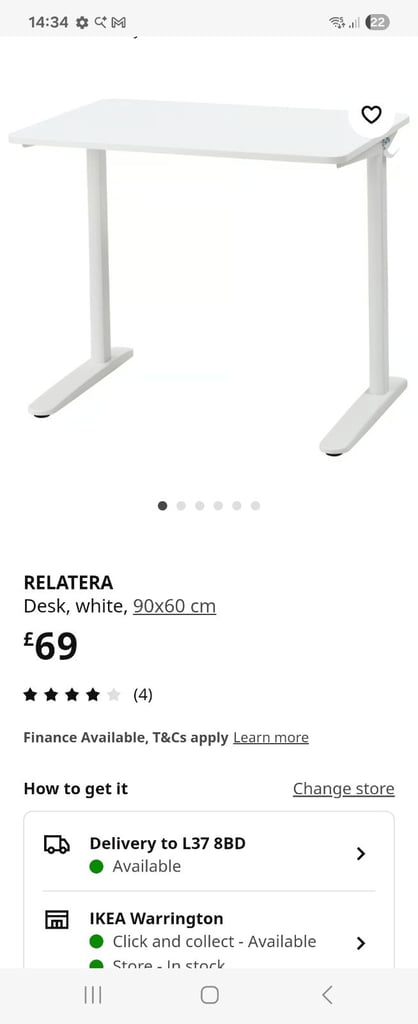 image for White Ikea desk brand new.