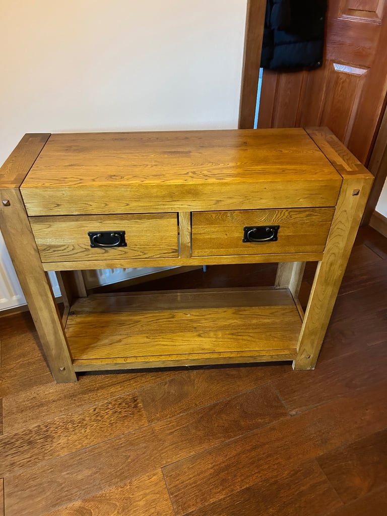 image for Console table in wooden oak. Perfect condition and great size 