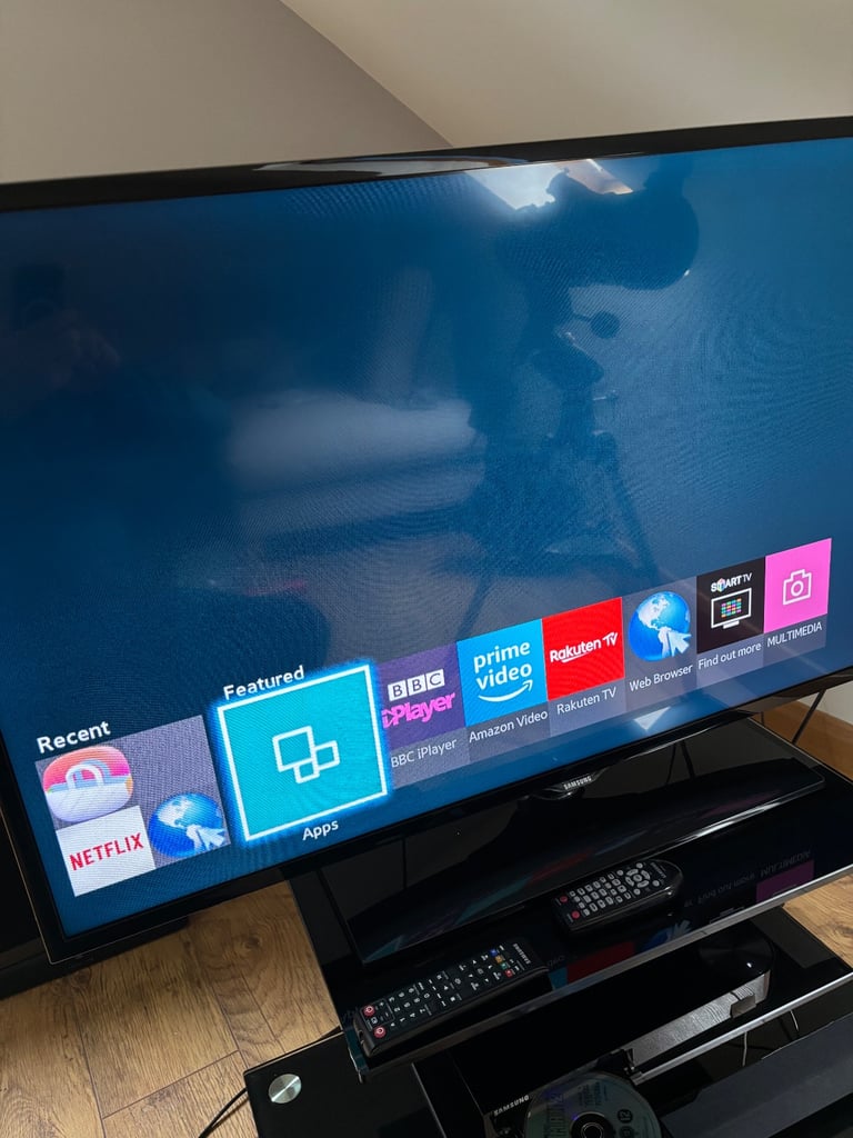 SOLD  - Samsung 46” Smart TV with BluRay Player and matching Samsung Soundbar with Subwoofer.