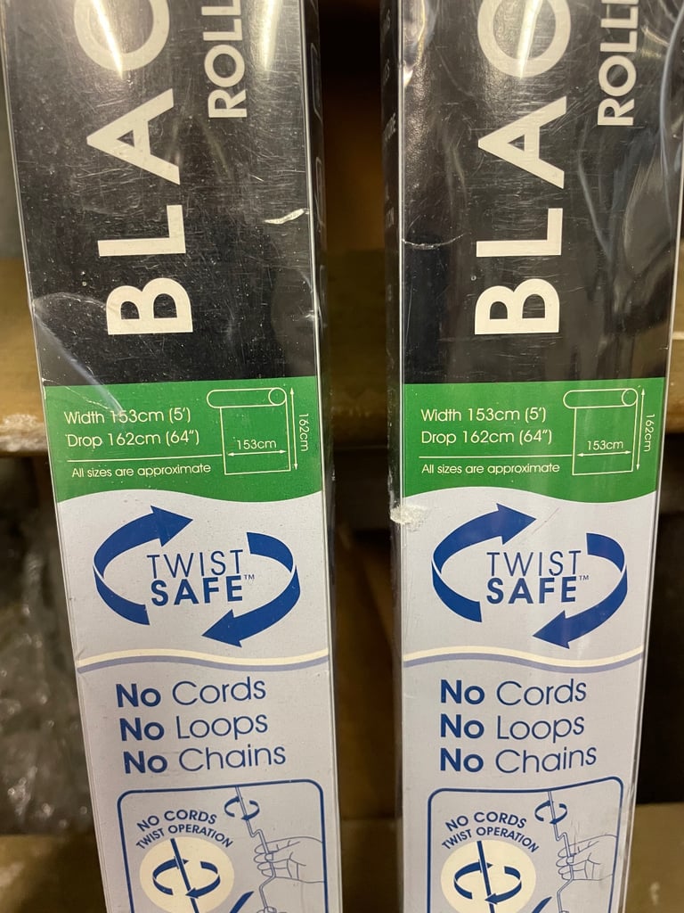 BNIB. NEVER OPENED.  3 Roller Blinds each one 5ft wide Roller blinds 64inch drop Purple and Mauve 