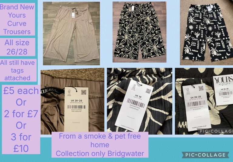 image for Brand New Yours Curve Wide Leg Trousers Size 26/28