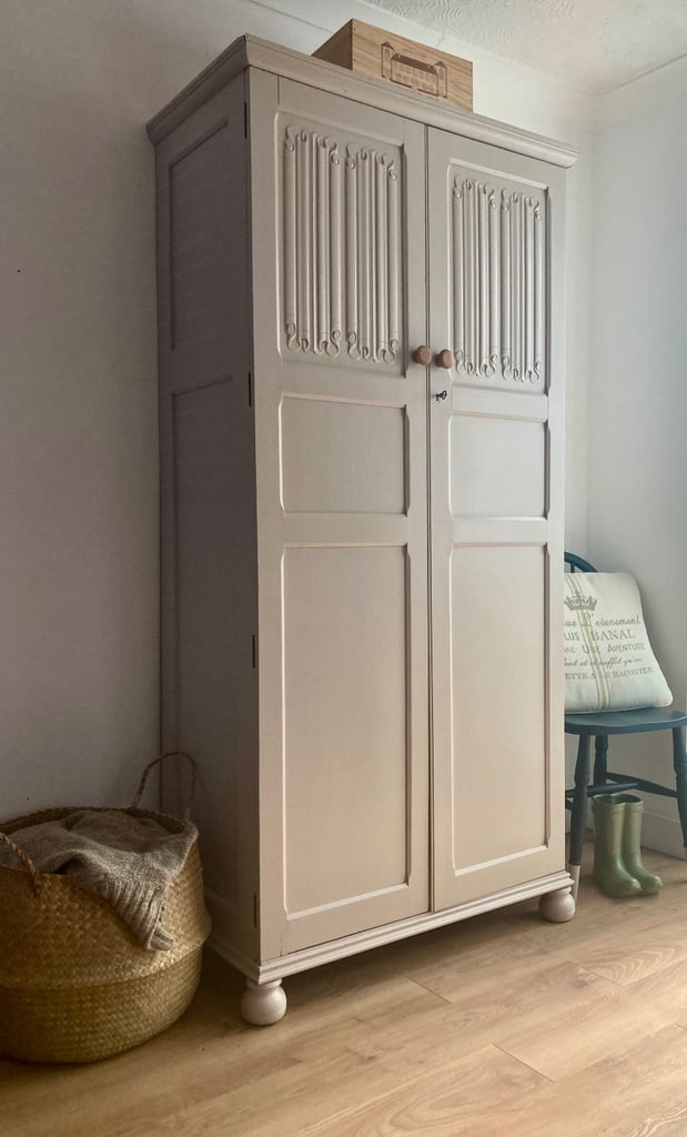 Antique Hand Painted Refurbished Wardrobe Armoire Delivery Available 