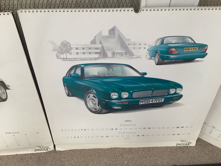 Choice of 6 Vintage Jaguar/Daimler Calendars,1992,1993,1995,1996,1997,1998.