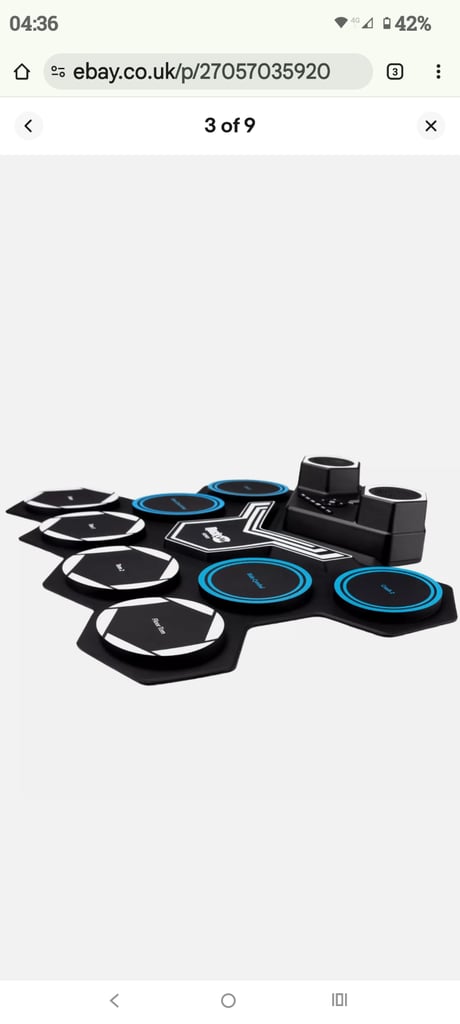 PDT RockJam Roll up Drum Kit Bluetooth 