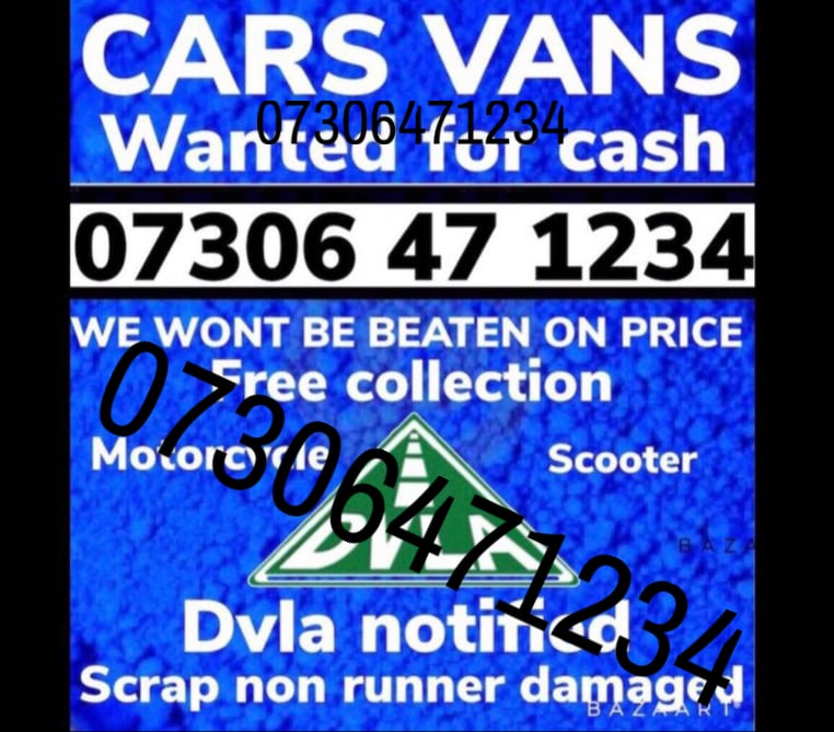 CARS VANS JEEPS WANTED ANY CONDITION WANTED SCRAP DAMAGED SELL MY NON ULEZ 