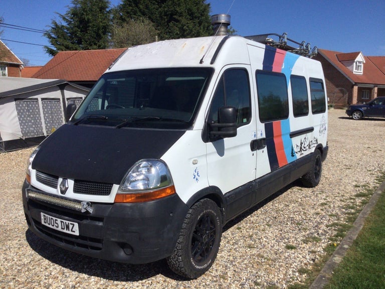 SOLD subject to collection - Renault Master LWB Off-Grid 3 Berth Camper Van Log Burner Solar dci100