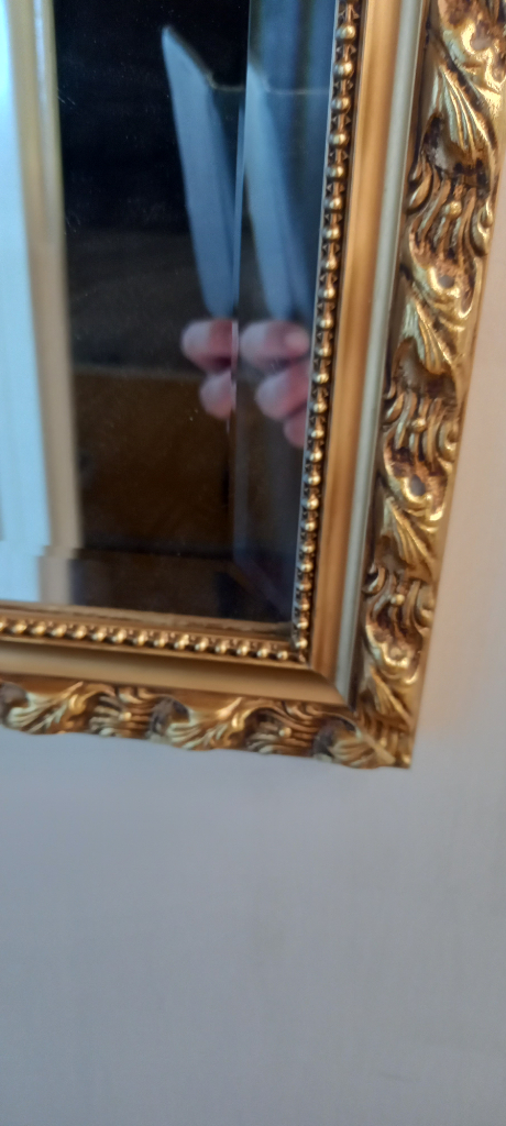 Gilt Ornate Framed Bevelled Mirror In Ex Con