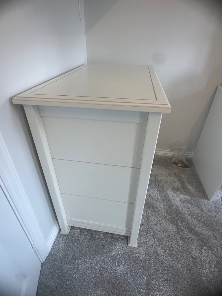 Mamas and papas 6 drawer one small wardrobe door chest of drawers solid wood cream 