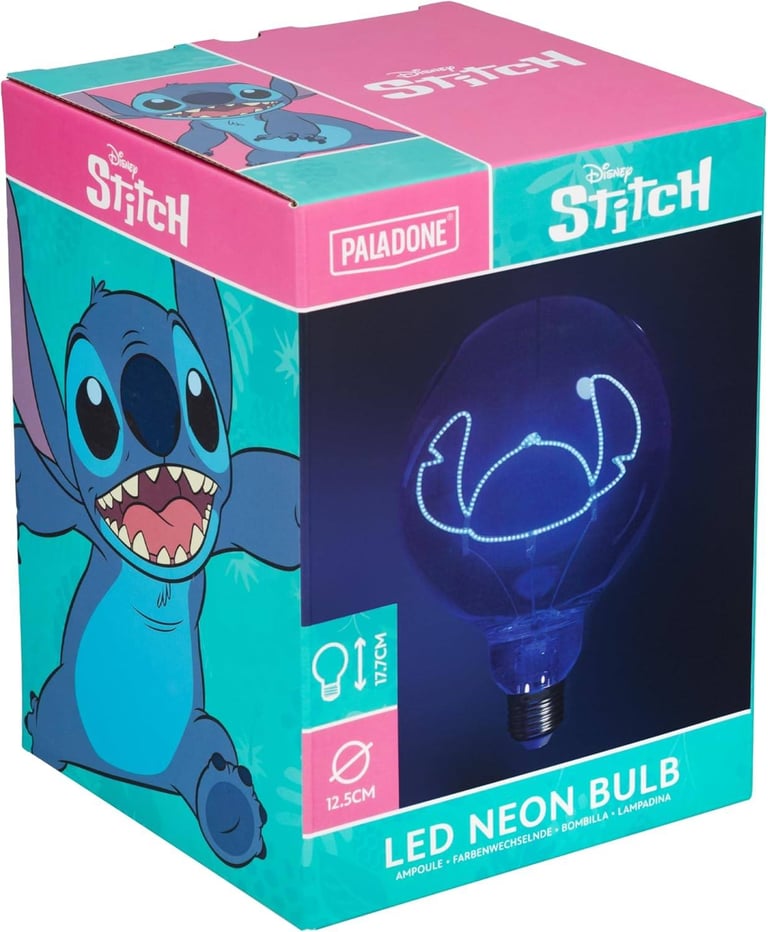 image for new in packaging - Paladone Disney Stitch Decorative LED Neon E27 Screw Bulb